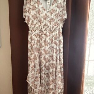 Express White and Pink Floral Dress
